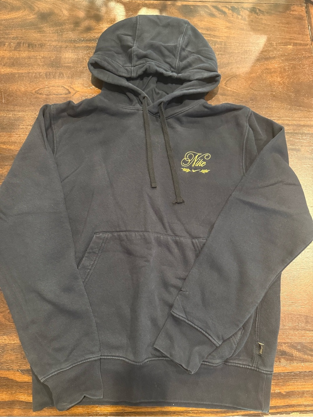 Nike Navy Hoodie with Gold Script Emblem